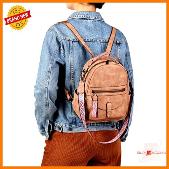Mini Backpack Purse, Waterproof Leather, 10 Pockets, Shoulder Bag main image 5